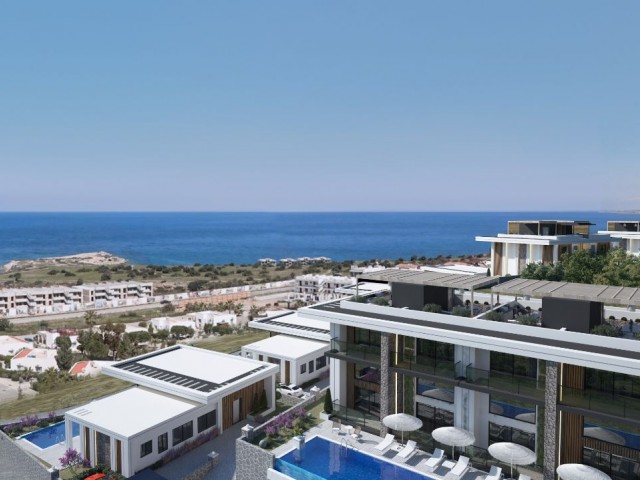 1+1 Luxury Apartment with Mountain Sea View in Kyrenia Esentepe