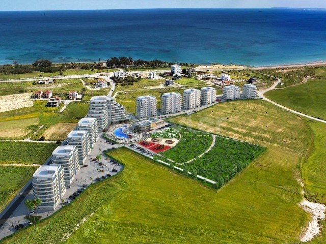 Noyanlar 2+1 Apartment mit endlosem Blick auf das Meer, 80 Meter vom Meer entfernt in Parkresidence