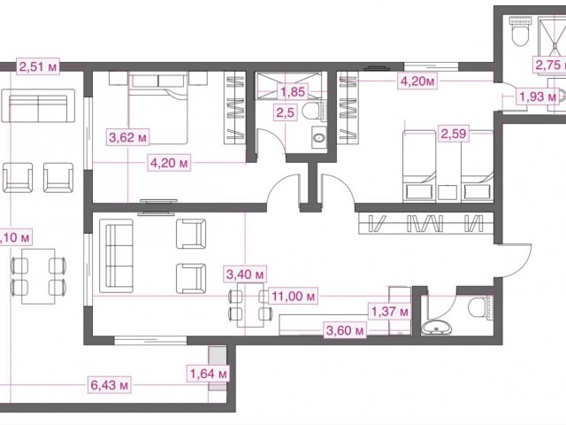 Schönes Penthouse mit Bergblick