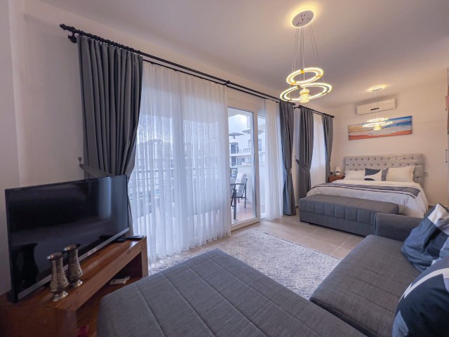 Komplett möblierte 1+0-Wohnung mit türkischem Titel zum Verkauf in Iskele Bafra