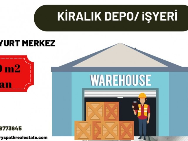 Güzelyurt Merkezde Kiralık 900 m2 işyeri/ Depo