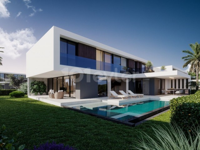 A Unique Project in Kyrenia Çatalköy, Beachfront, Turkish Cob, 5 + 1 Magnificent Villa Is for Sale. 