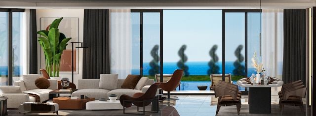 Kyrenia Chatalköy ist ein einzigartiges Projekt, direkt am Meer, Türkische Kochanli, 5+1 herrliche Villa zum Verkauf. ** 