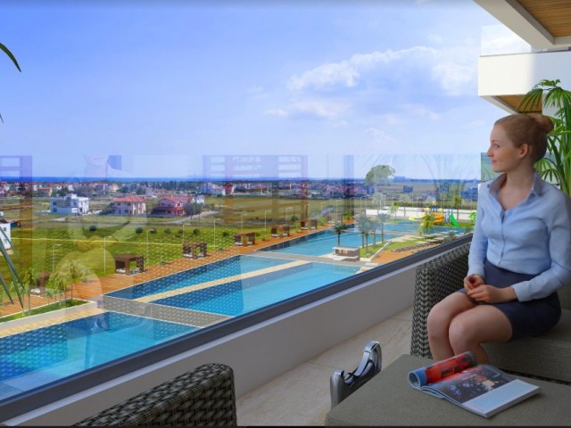 İskele Long Beach,  Sapphire Resort'da, Otel Konseptli Muhteşem Bir Proje'den  Ful Deniz Manzaralı Daire