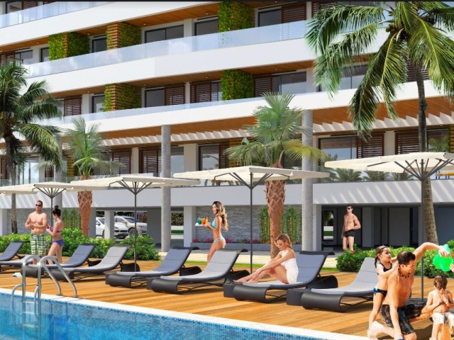 İskele Long Beach,  Sapphire Resort'da, Otel Konseptli Muhteşem Bir Proje'den  Ful Deniz Manzaralı Daire