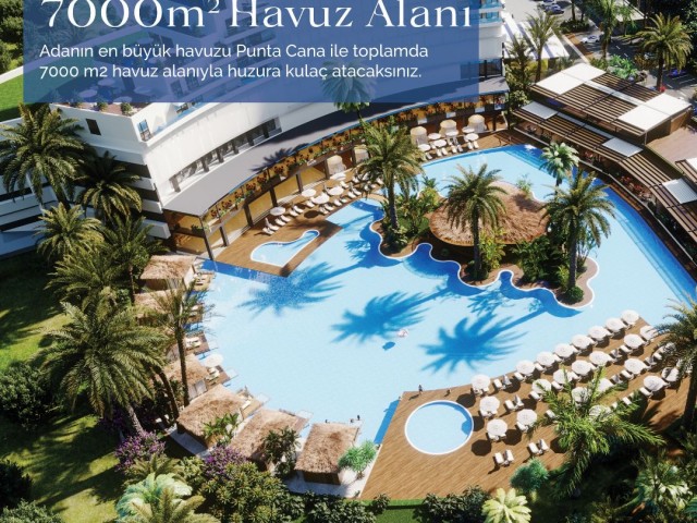 İskele Long Beach,  Sapphire Resort'da, Otel Konseptli Muhteşem Bir Proje'den  Ful Deniz Manzaralı Daire