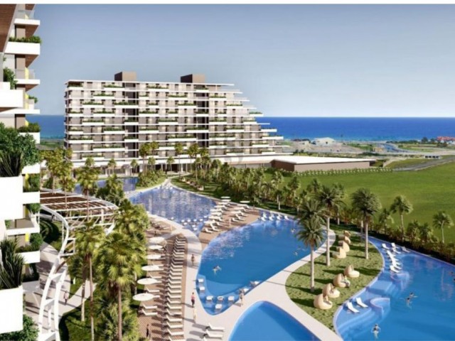 Apartment mit vollem Meerblick in Iskele Long Beach, Sapphire Resort aus einem großartigen Projekt m