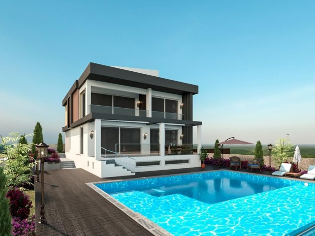 4+1 villa with magnificent sea view in Çatalköy, Kyrenia