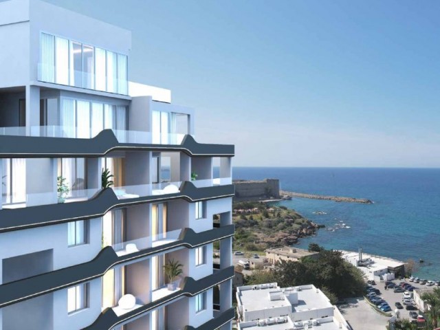 2+1 flat in Kyrenia where you can witness the blue of the sky and the sea meeting in harmony