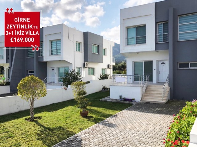 Girne Zeytinlik'te satılık 3+1 ikiz villa!