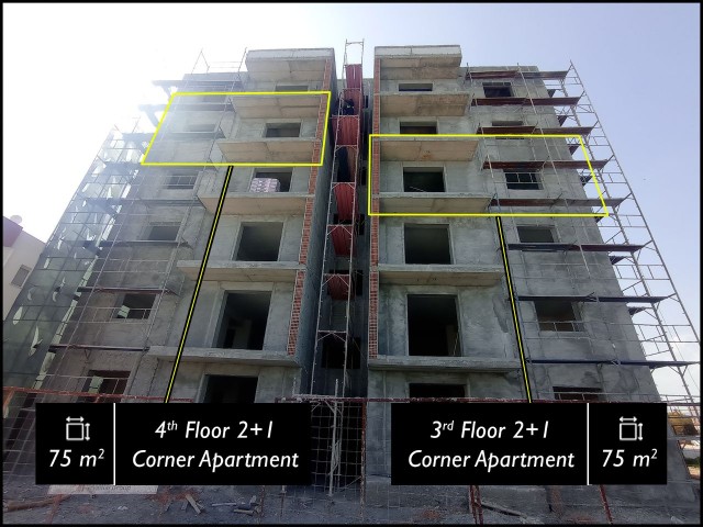 2+1-Wohnung zum Verkauf in Iskele / 4. Etage mit Südostausrichtung für 108.000 £ / 3. Etage mit Nord