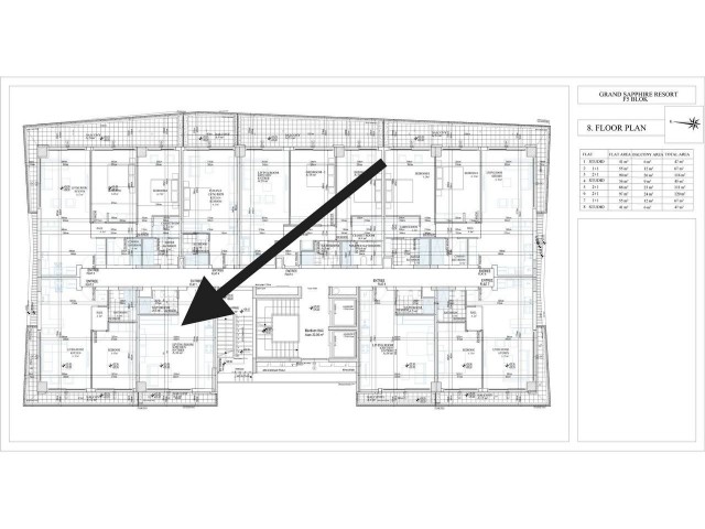 Studio in Grand Sapphire project.  Block F5, 8th floor, mountain view Total area 47 m2 Price £75.000