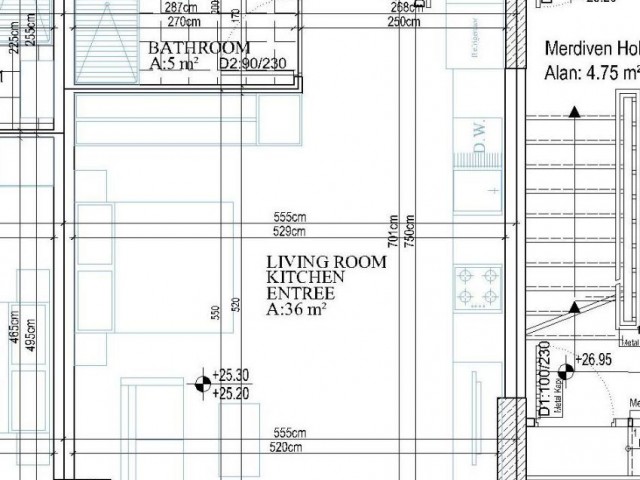 Studio in Grand Sapphire project.  Block F5, 8th floor, mountain view Total area 47 m2 Price £75.000