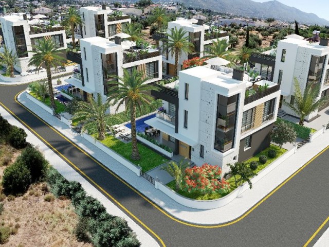 4+1 Villas with Mountain-Sea View, Super Quality -Turkish Title Deed-Pool in Çatalköy 299,000Stg.! ** 