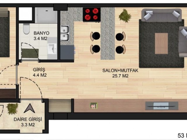 Auf der Meeresseite von Lapta, nur wenige Gehminuten vom Meer entfernt, Luxusresidenzprojekt mit Pool, 1+1 und 2+1 Maisonette-Wohnungen zu verkaufen!