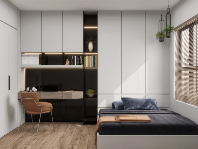 Zu verkaufen 3+1 Wohnung in einem sicheren Komplex bestehend aus Loft Apartments in Kervansaray 