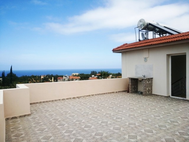 2 + 1 ZERO Furnished Apartment with Private Terrace with Mountain and Sea Views FOR SALE in Karaoglanoglu ** 