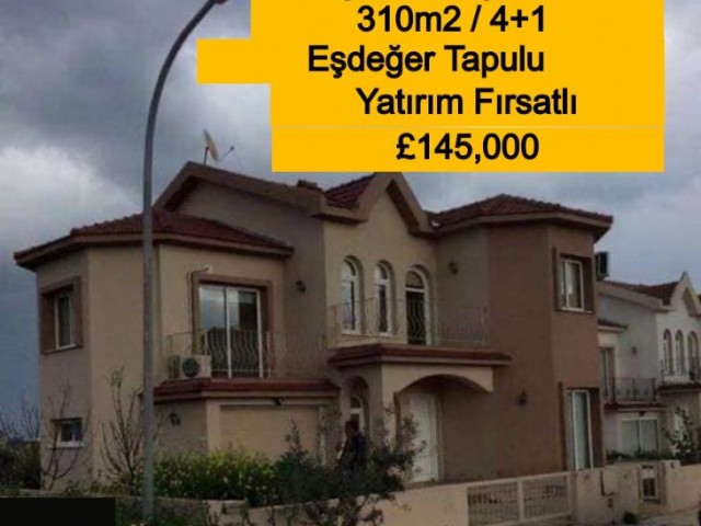 İskele Boğazında (Safa Köy) 4+1 310m2 Bahçeli Ve Site İçerisinde Eşdeğer Tapulu Dağ Ve Deniz Manzaralı Villa 