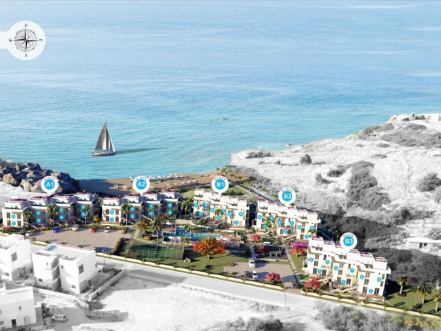 Famagusta- Ultra Luxury Apartments with 1+1 Penthouse, 2+1 Duplex, 3+1 Garden in Tatlısu ! Luxury Living with Private Beach in the Middle of Nature, Landscape and Quality (Delivered June 2023) ** 