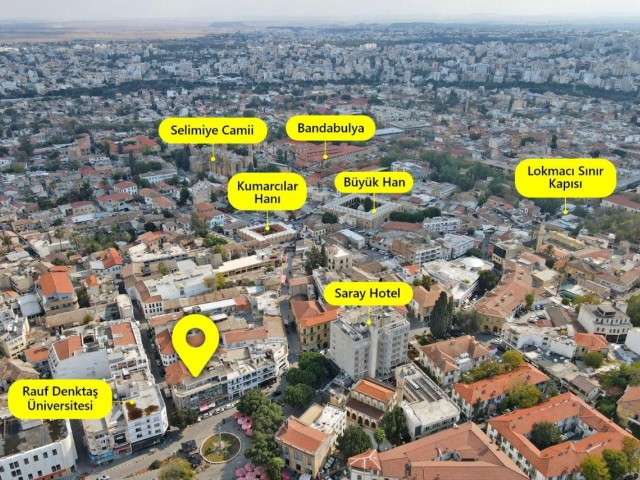 Lefkoşa Sarayönü'nde Muhteşem Lokasyonda Tam Merkezde  Satılık Komple Binalar ( 9 dükkan ve Daireler) Butik Hotel/ Üniversite / Holding/ İşyeri/ Yurt/ Banka gibi Kullanıma Uygun