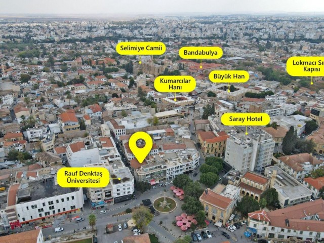 Complete Buildings for Sale (9 shops and flats) in a magnificent location in the center of Lefkoşa Sarayönü Suitable for Use as Boutique Hotel/ University / Holding / Workplace / Dormitory / Bank ** 