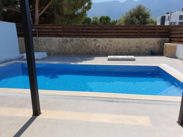 Mountain Views in Alsancak 3+1 Twin Villa with Private Pool for Rent