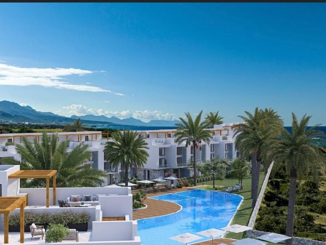 Bungalows, Apartments and Dublex Penthouse for Sale in a Magnificent Site Located 300 m from the Sea in Esentepe