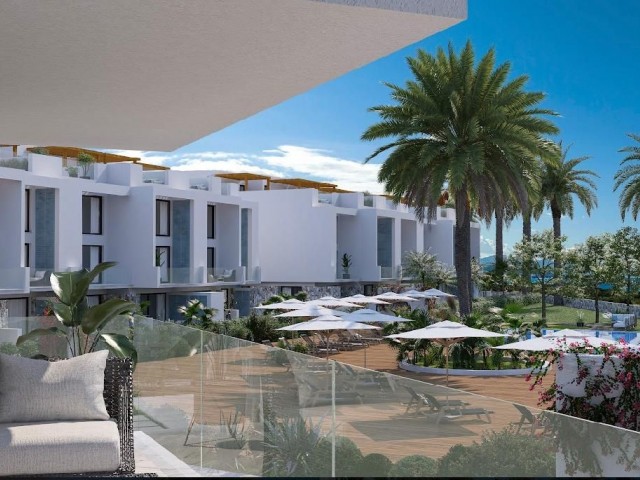 Bungalows, Apartments und Doppel-Penthouse zum Verkauf an einem herrlichen Ort, 300 m vom Meer entfernt in Esentepe