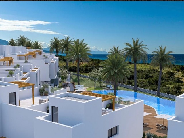 خانه های ییلاقی، آپارتمان ها و پنت هاوس دوبلکس برای فروش در یک سایت باشکوه واقع در 300 متری دریا در Esentepe