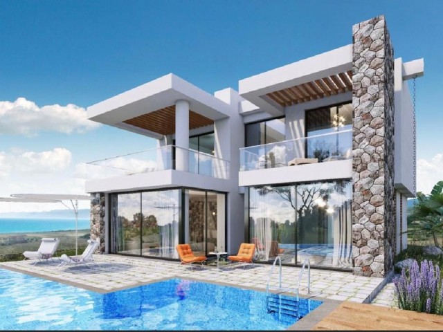 4+1 Villas for Sale with Sea View in Esentepe Region