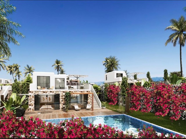 Villas for Sale in Kucukerenkoy Region with 4+1 Private Infinity Pool and Garden and Magnificent Roof Terrace Designed for Investment or Luxury Living
