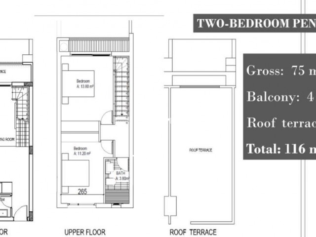 2+1 Penthouses for Sale in Kyrenia Esentepe, Close to the Main Road, Designed for Investment or Luxury Living 