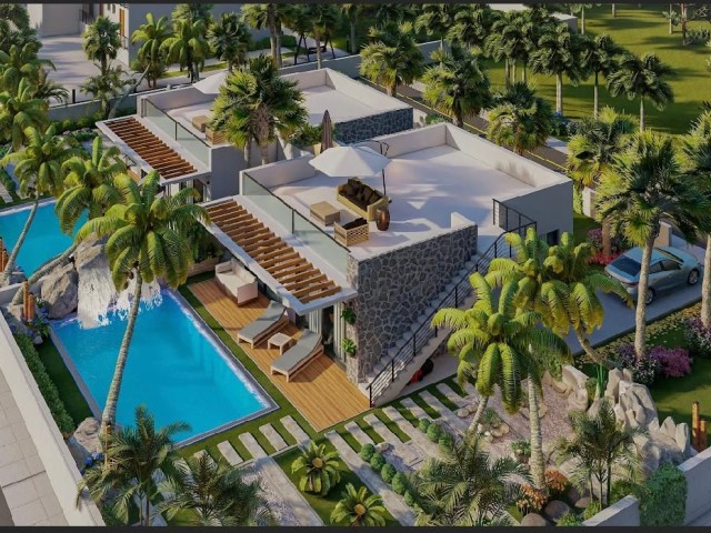 1+1 Garden Floor, 2+1 Loft Penthouse, Studio Apartments and Villas for Sale in a Modern Complex with