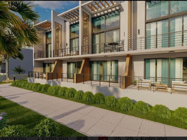 1+1 Gartengeschoss, 2+1 Loft-Penthouse, Studio-Apartments und Villen zum Verkauf in einem modernen Komplex mit herrlichem Naturblick in Esentepe