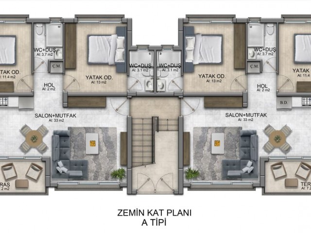 2+1 Ultra-Lux-Apartments mit Berg- und Meerblick zum Verkauf in Lapta