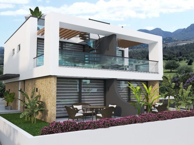 2+1 Twin Villas, 1+1 Loft Apartments and 1+1 Apartments with Garden for Sale from the Project in Tatlısu Region!