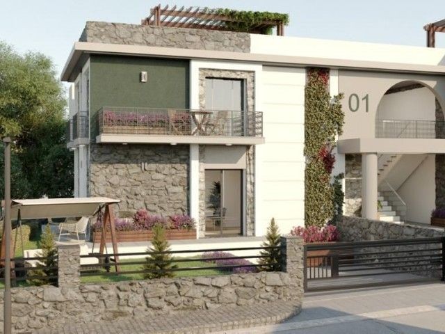 3+1 Wohnungen mit Garten oder Terrasse und Pool zum Verkauf in Çatalköy