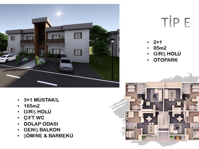 MAĞUSA TUZLA BÖLGESİNDE YENİ PROJE!! 3 FARKLI DAİRE MODELİ,İKİZ VİLLA VE MÜSTAKİL VİLLA SEÇENEĞİ