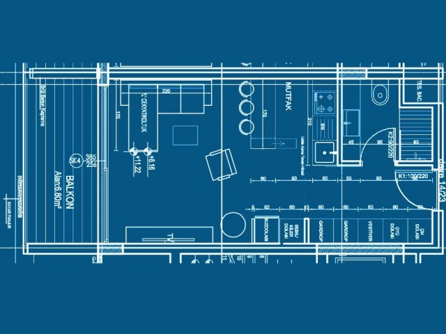 İSKELE LONGBEACH BÖLGESİ  COURTYARD SİTESİ SATILIK STUDİO DAİRE