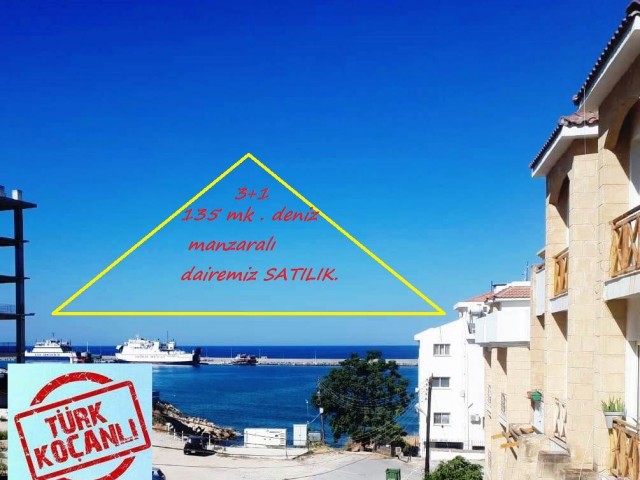 Kontaktieren Sie uns über unsere Türkische 3-Zimmer-Wohnung mit 135 m Platz mit Meerblick in Deniz Kinari in Kyrenia Yeniman ** 