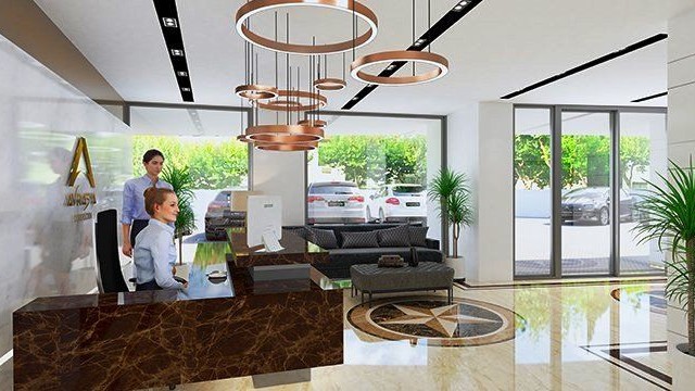 Luxus-Residenz im Zentrum von Kyrenia 3+1 155mk Wohnung in der villa mit offener Aussicht ** 