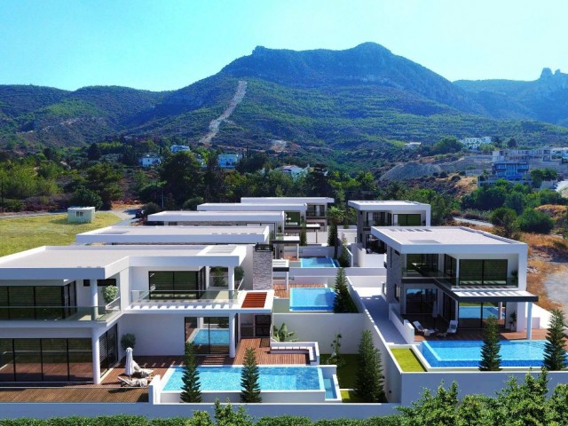 Elite Region Kyrenia Olivenhain / über der Ringstraße / Meer +Stadt +Bergblick 4 Schlafzimmer Luxusvilla ** 