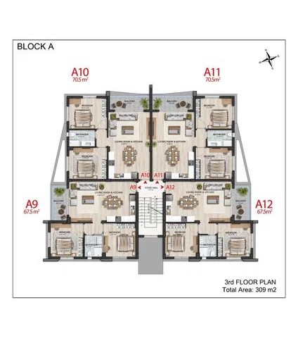 Im Juni -2024 in Alsancakta geliefert Luxus 2 + 1 Wohnungen. 24 Monate ohne Zinsen erhalten Ratenzahlung!!!!! ** 