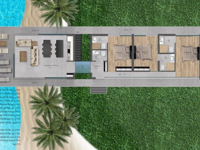 Biggest sea side residential project with studios, 1+1, 2+1 loft penthouses, and 3 bedroom luxury villas having a total unit count of 500.  For futher details please contact us.