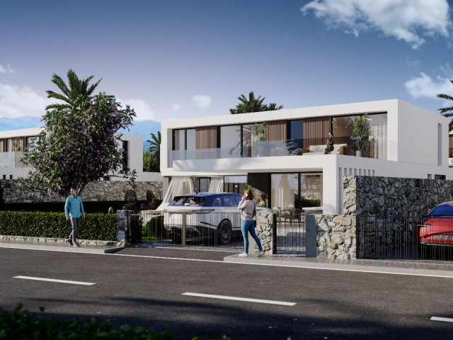 SEA FRONT DREAM HOUSE !!!!Modern luxury villa with Turkish title deed under construction in Çatalkoy, the most beautiful region of Kyrenia