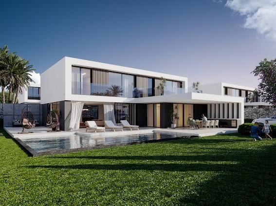 SEA FRONT DREAM HOUSE !!!!Modern luxury villa with Turkish title deed under construction in Çatalkoy, the most beautiful region of Kyrenia