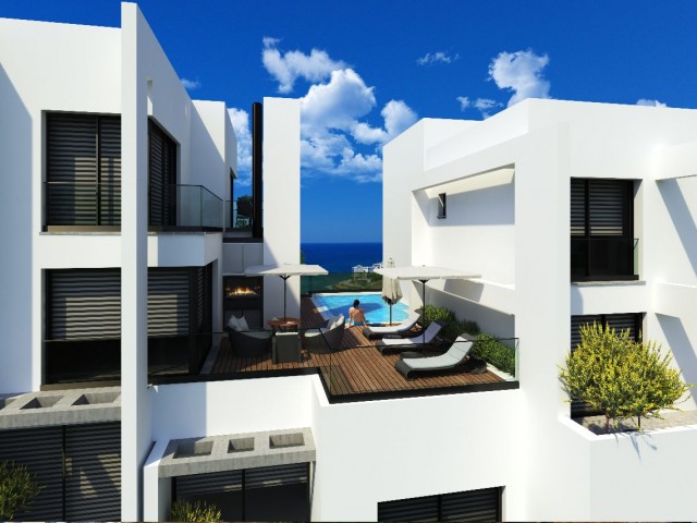 3+1 Maisonette-Penthouse mit privatem Pool, nur wenige Gehminuten vom Strand entfernt im Herzen von Kyrenia.