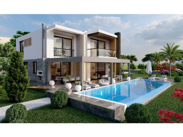 4+1 Luxusvilla mit unverbaubarem Blick in Gehweite zum Meer in Kyrenia-Alagadi Gebiet