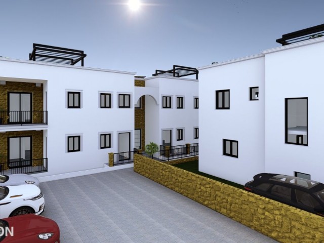 3+1 Luxury flats with terraces and gardens under construction in Çatalköy, the most popular region of Kyrenia.