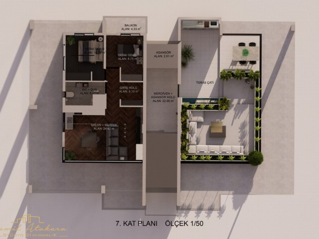 IN THE RIGHT CENTER OF KYRENIA!!! HIGH RENTAL GUARANTEE!!!! COMPLETE LUXURY BUILDING FOR SALE, consisting of 2+1 flats and penthouses.